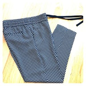 Ann Taylor Drawstring B/W Checkered Pants